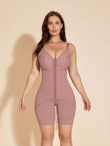 Tummy Control Shapewear Post-operative Shaping Faja with Hook-Eyes - RosyBrown