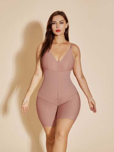 High Compression Chest Packed Shapewear Tummy Control Stage 2 Faja Colombianas Waist Trainer Bodysuit - RosyBrown