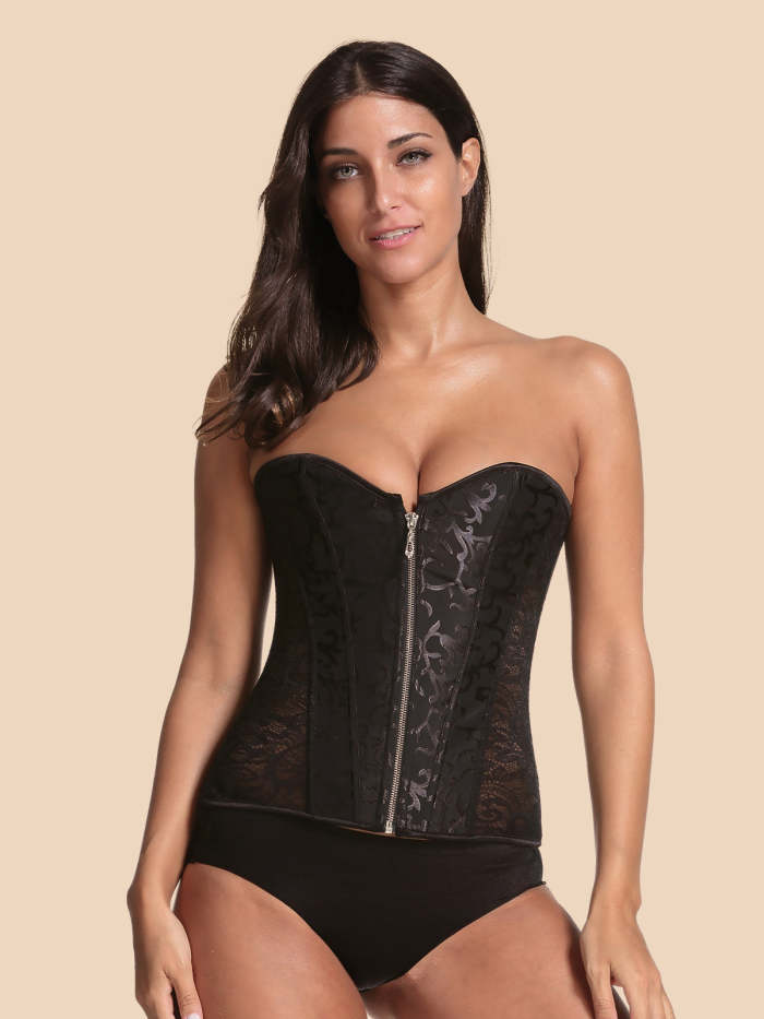 European and American zipper hip sides lace court shapewear
