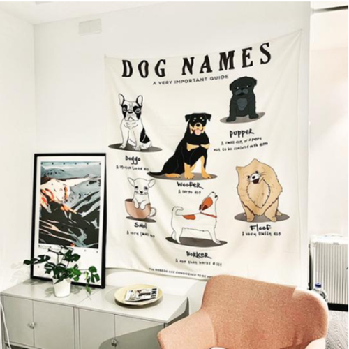 Dog Names Wall Tapestry