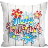 Short Plush Creative Cushion Cover LED Light Christmas Digital Printing Pillow Case Decorative Throw Pillow Cover