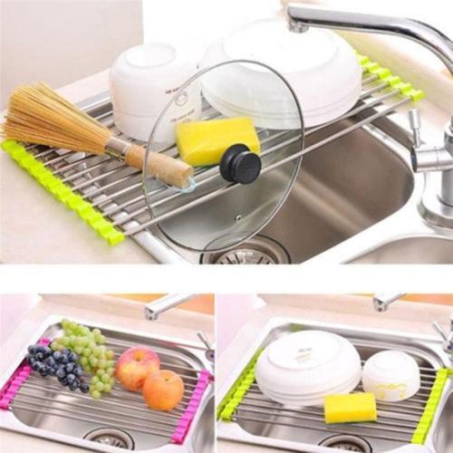 Roll-up Dish Drying Rack - non-slip, rust resistant, and totally BPA-free