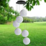 Solar Color Changing LED Light Lamp Six Crystal Balls Romantic Wind-Bell for Home Garden Decor