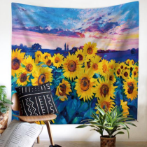 Blue Field Sunflower Tapestry Wall Hanging