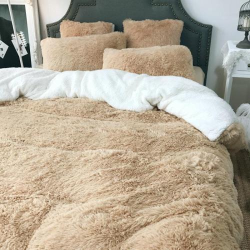 Coral Fleece Shearling Bedding Set Sheet Warm Mink Cashmere Cover Pillowcase