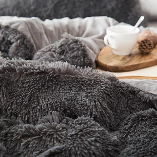 Luxury Mink Velvet Bedding Set Winter Soft Quilt Cover Bed Sheet Pillowcase