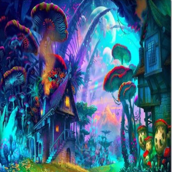 Mushroom Dreamy World Wall Tapestry