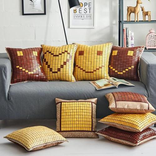Mahjong Bamboo Mat Series Pattern Pillow case Car Sofa Hug Pillowcase for Home Decorations