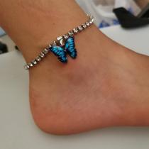 Butterfly rhinestone anklet
