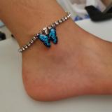 Butterfly rhinestone anklet