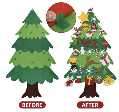 DIY Felt Tree & Spare Ornaments Bundle(With Free LED String Light)