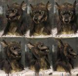 Werewolf Headwear Glowing Eyes Movable Costume Mask
