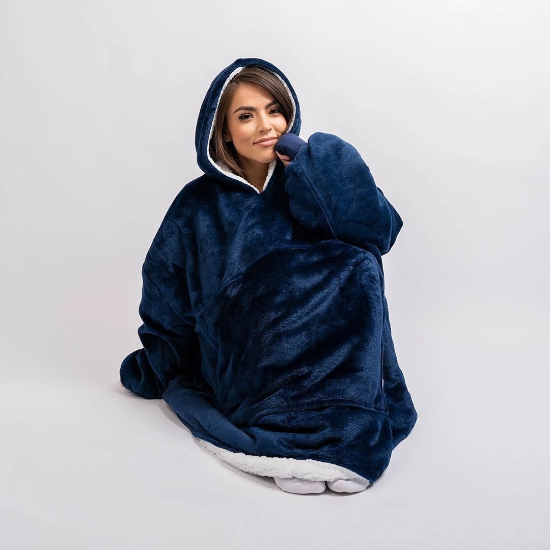 oversized teddy hoodie blanket