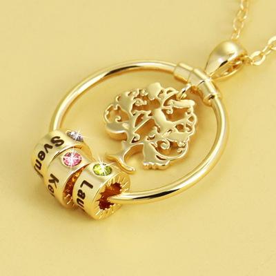 2021 New tree of life diy beaded necklace hollow wishing tree clavicle chain(Personalized)