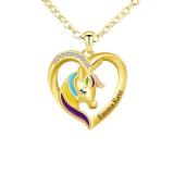 2021 Unicorn Necklace Color Peach Heart Necklace