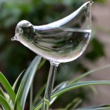Bird Shaped Glass Plant Flower Holiday Watering Spike Stake Water Feeder