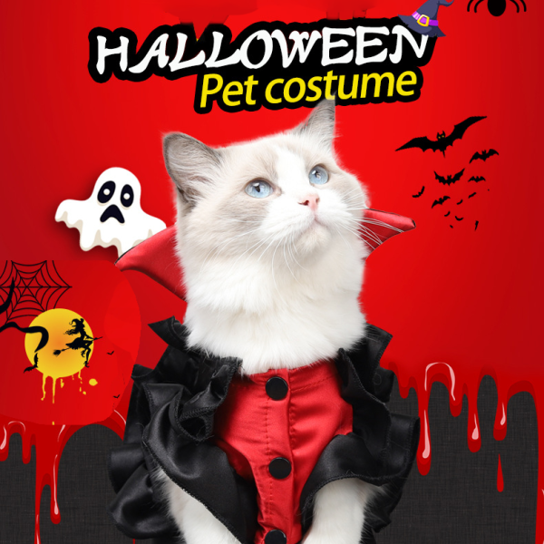 Halloween Hot Selling Pet Vampire Transform Into Cat Simulation Spoof Clothes