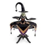 Katherine's Collection Mable Witch Tabletop Server with Harlequin Tablecloth