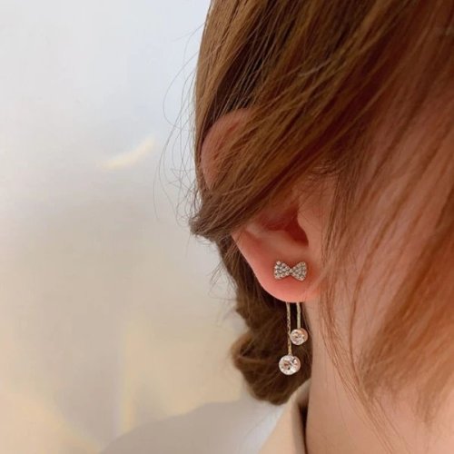 Bow full diamond earrings