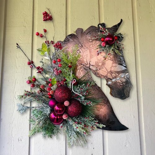 🔥Christmas Dressage Wood Horse Head Door Hanger🔥(CHRISTMAS SALE)