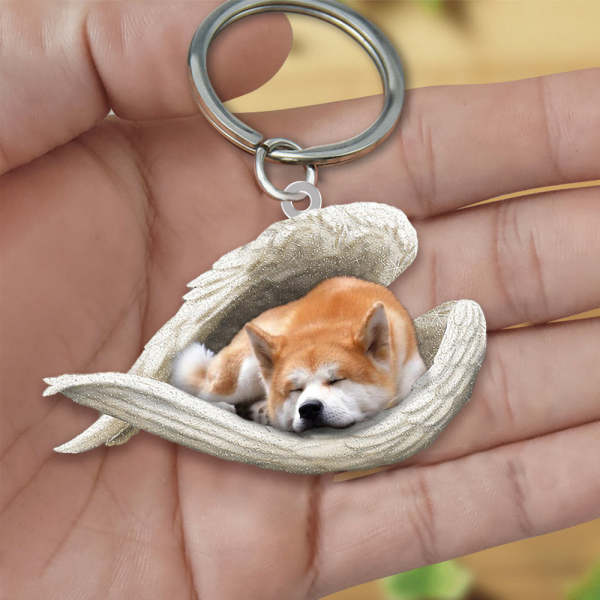 Akita Sleeping Angel Acrylic Keychain