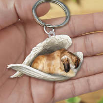 Afghan Hound Sleeping Angel Acrylic Keychain