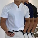 2022 Men Gentlemans business Short Sleeve Fitness T Shirt