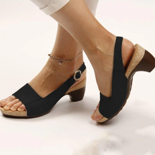 Women's Elegant & Comfortable Open Toe Low Chunky Heel Sandals