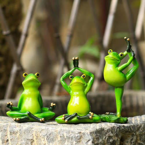 Cute Yoga Frog Statues Garden Decor