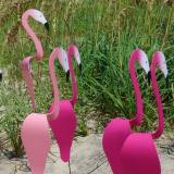 1 Pcs Garden Metal Flamingo Wind Spinner Decor