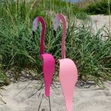 1 Pcs Garden Metal Flamingo Wind Spinner Decor