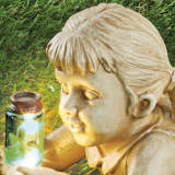 Boy & Girl Statue Solar Lighted Firefly Jar Light