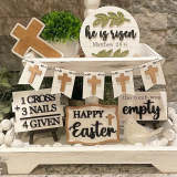 He Is Risen Easter Tiered Tray Deor
