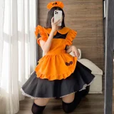 Maid Cosplay Halloween Costumes Orange   Pumpkin Uniform Lolita