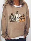 Thankful Fall Pumpkin Leopard Print Sweatshirts
