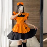 Maid Cosplay Halloween Costumes Orange   Pumpkin Uniform Lolita