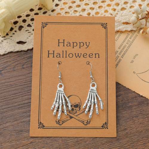 Happy Halloween Pumpkin Earrings with Card