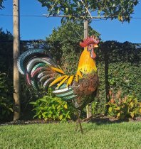 (🎁Hot Sale- 45%OFF🎁)🐓Iron rooster-Amazing detail and beautiful colours-Lawn & garden art