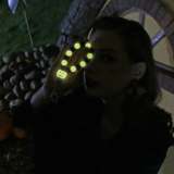 Halloween Fluorescent Pumpkin Face Bracelet Keychain