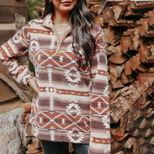 Ethnic Style Totem Long Sleeve Sweatshirt