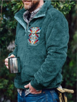 Men's Western Aztec Flap Pocket Fleece Pullover