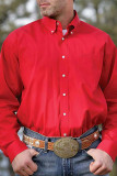 Casual Retro Red Western Shirt