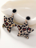 Fashion Leopard Acrylic Star Earrings