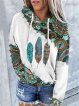 Western Ethnic Feathers Paisley Pattern Hoodie