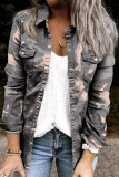 Camouflage Print Long Sleeve Casual Jacket