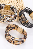 Leopard Print PU Alloy Bracelet