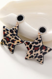 Fashion Leopard Acrylic Star Earrings