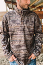 Brown Print Half Turtleneck Sweatshirt