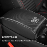Car Carbon Fiber Central Armrest Protective Cover
