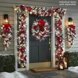 [🔥Last Day 50%OFF-24 Hours Delivery]🎄The Cordless Prelit Red And White Holiday Trim